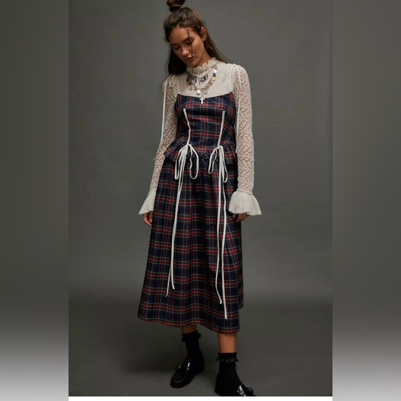 Free People Dresses & Skirts - Free People | Eliza Faulkner | Tessa Checks Dress | Blue Plaid | Size XS